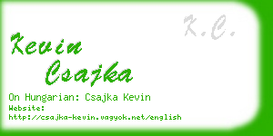 kevin csajka business card